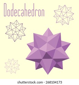 Vector illustration of Dodecahedron. Design with regular polyhedron