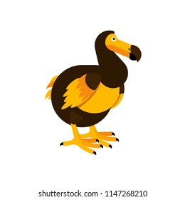 Vector illustration of the Dodo bird. Cute character in simple flat style