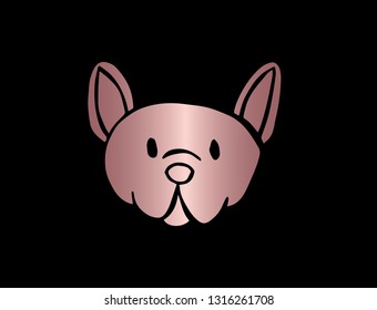 Vector Illustration of Dog Animal with Elegant Rose Gold Color. Graphic Design for Company, Shirt, Icon, Layout, Background, Template and more. 