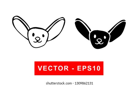 Vector Illustration of Dog Animal. Isolated flat line and silhouette of sign, symbol, or objects for graphic design.