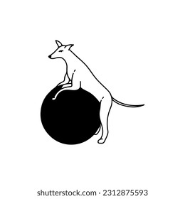 vector illustration of a dog with a ball