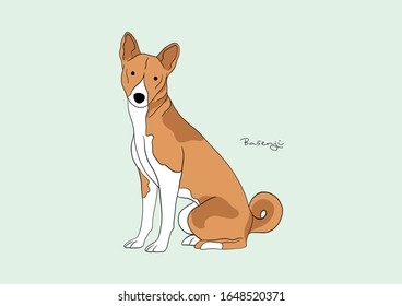 Vector Illustration of Dog, Basenji