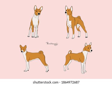 Vector Illustration of Dog, Basenji