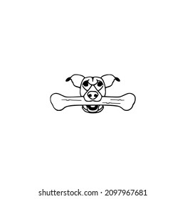 Vector illustration of dog with bone
