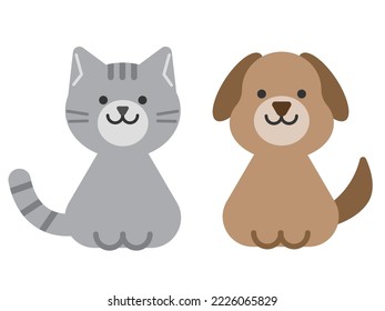 Ilustración vectorial de un perro y un gato