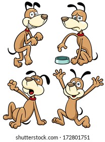 Vector illustration of Dog Characters Cartoon