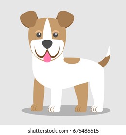 Vector illustration of a dog. Children's stylized picture. Jack Russell Terrier