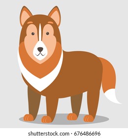 Vector illustration of a dog. Children's stylized picture.