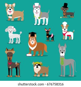 Vector illustration of a dog. Children's stylized picture.