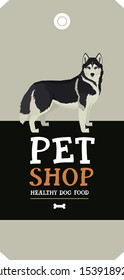 Vector illustration Dog collection Siberian Husky Poster Pet Shop Design label set