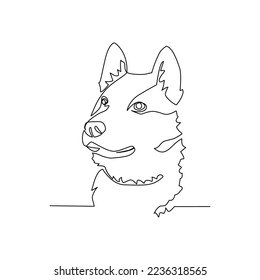 Vector illustration of a dog drawn in line art style