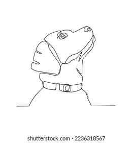 Vector illustration of a dog drawn in line art style