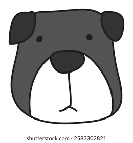 Vector illustration of a dog face. Cute cartoon dog head