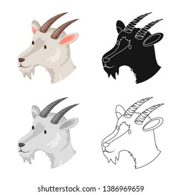 Vector illustration of dog and face  sign. Set of dog and puppy  stock symbol for web.
