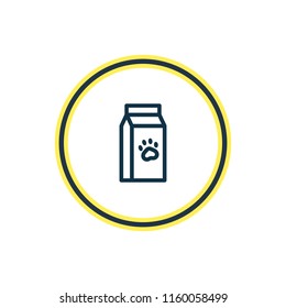 Vector illustration of dog food icon line. Beautiful fauna element also can be used as package icon element.