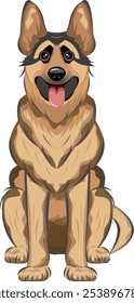 Vector illustration of a dog: German Shepherd