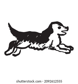 vector illustration of dog graphic design, art tattoo sketch, draw by hand, use in print
