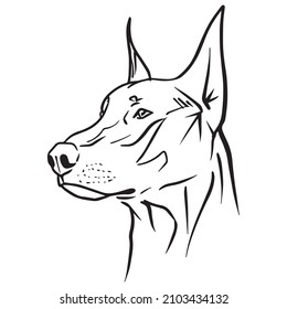 vector illustration of dog graphic design, art tattoo sketch, draw by hand, use in print