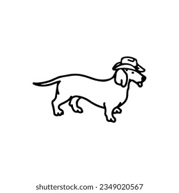 vector illustration of a dog with a hat