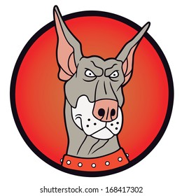 Vector illustration of a dog head