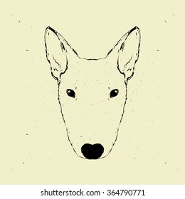 Vector illustration of a dog head.