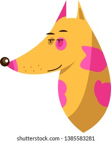 Vector illustration. Dog head in cartoon stile. Isolated on white