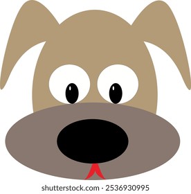 Vector illustration of dog head image, cartoon puppy head image