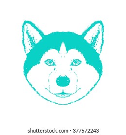 Vector illustration of a dog head. Isolated on white.