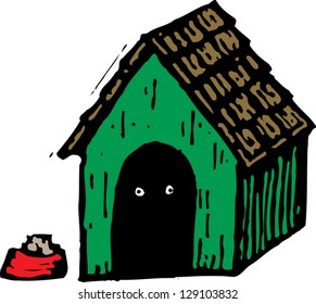 Vector illustration of a dog house
