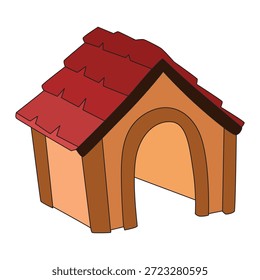Ilustración vectorial de una casa para perros