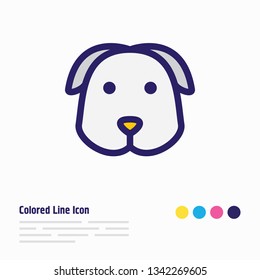 Vector illustration of dog icon colored line. Beautiful pet element also can be used as puppy icon element.