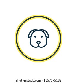 Vector illustration of dog icon line. Beautiful zoo element also can be used as puppy icon element.