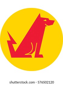 Vector Illustration of a Dog. Icon for Power.