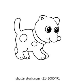 Vector illustration of dog isolated on white background. For kids coloring book.