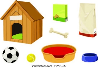 Vector illustration of Dog items.