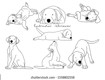 Vector Illustration of Dog, Labrador Retriever 