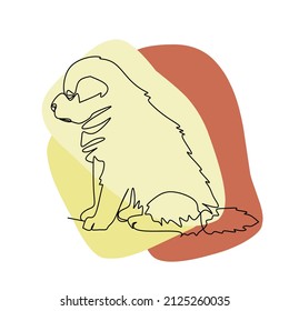 Vector illustration of dog in line art style