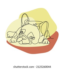 Ilustración vectorial del perro en el estilo de arte de línea