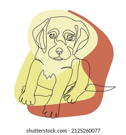 Vector illustration of dog in line art style