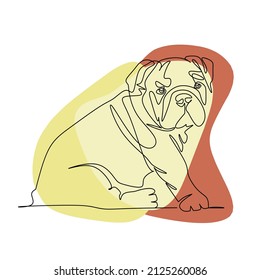 Ilustración vectorial del perro en el estilo de arte de línea