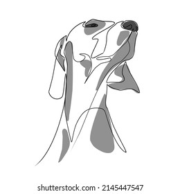 Vector illustration of a dog in line art style