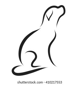 Vector illustration of dog logo on a white background.