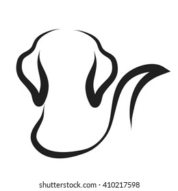 Vector illustration of dog logo on a white background.