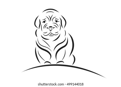 Vector illustration of dog logo on a white background.