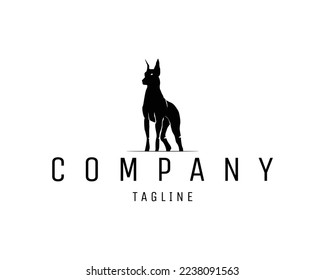 vector illustration of dog logo silhouette isolated on white background showing from front. best for badge, emblem, icon and animal industry. available in eps 10.