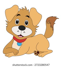 Vector illustration the dog is looking