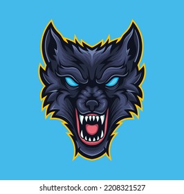 Vector illustration of dog mascot logo template