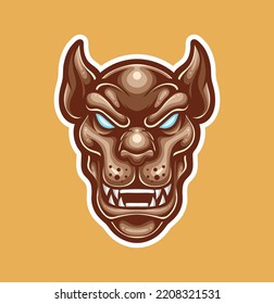 Vector illustration of dog mascot logo template