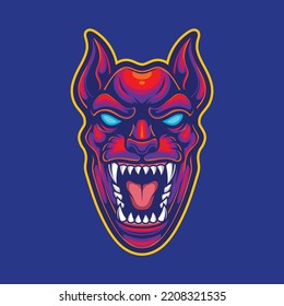 Vector illustration of dog mascot logo template