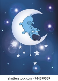 Vector Illustration The Dog on the Moon 